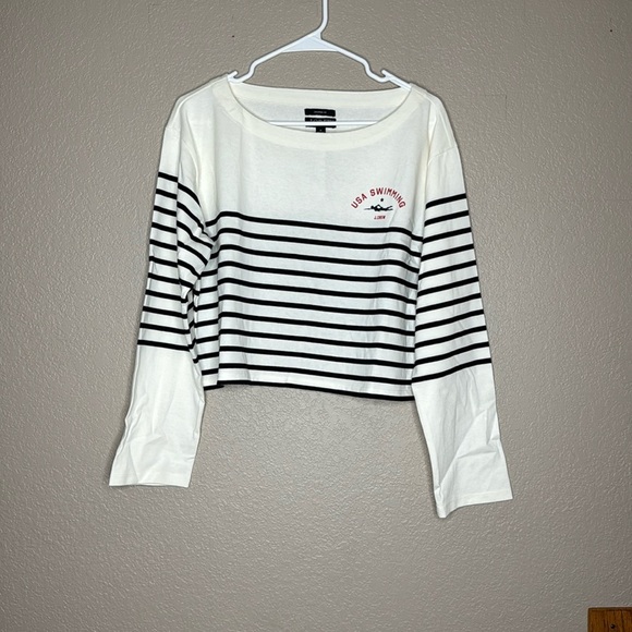 J. Crew Limited-edition USA Swimming® X J.Crew Cropped Boatneck T-shirt - Picture 6 of 9